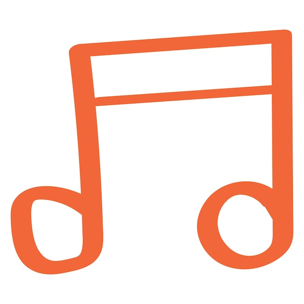 PNG Nota musical dibujada a mano con un garabato de fondo transparente