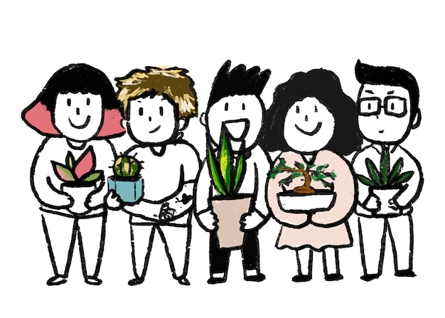 PNG nuevo hobby normal garabateado con el padre de la planta