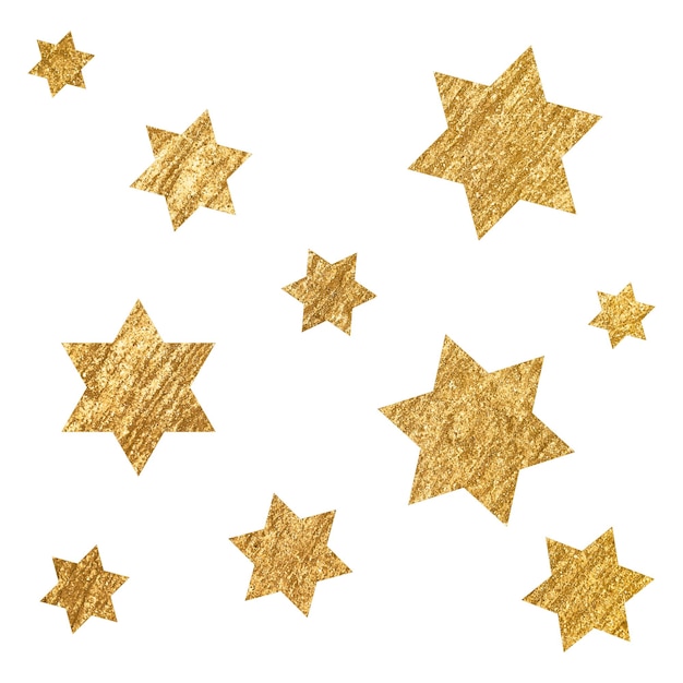 Png ouro estrelas brilhantes adesivo forma estética fundo transparente