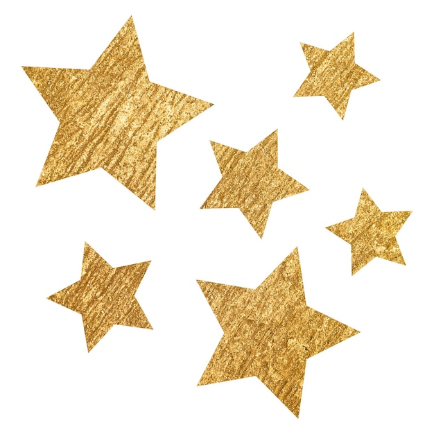 Png ouro estrelas brilhantes adesivo forma estética fundo transparente