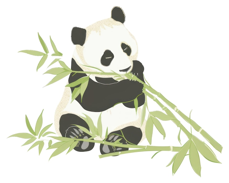 Foto png-panda isst bambus, säugetier, naturbär