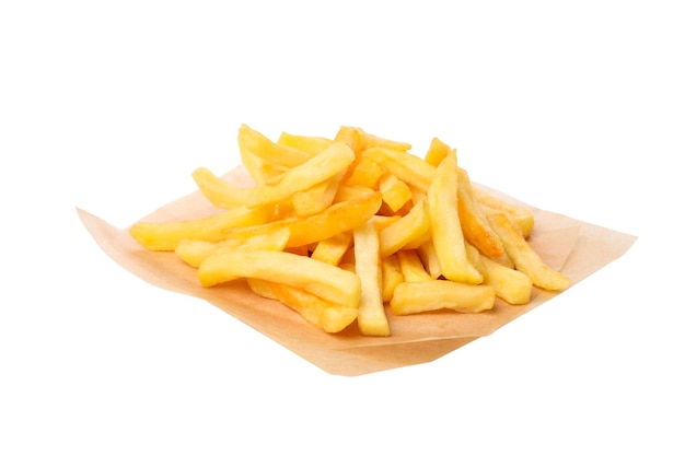 PNG papas fritas primer plano aislado sobre fondo blanco