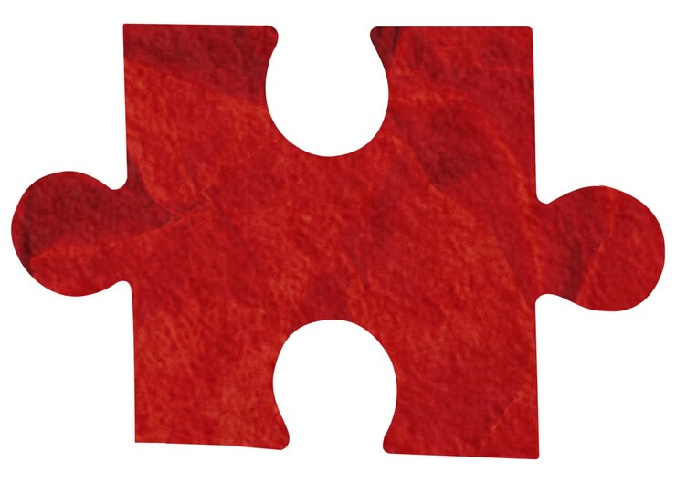 Png pegatina de rompecabezas roja de fondo transparente