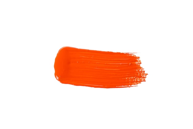 PNG-Pinselstrich aus roter Farbe isoliert auf weißem Hintergrund