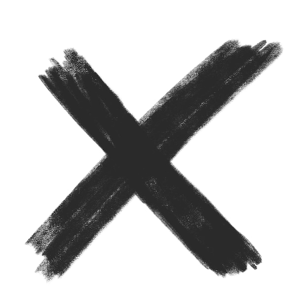 PNG preta errado cruz doodle adesivo fundo transparente