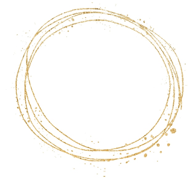 Png quadro redondo clipart de efeito dourado