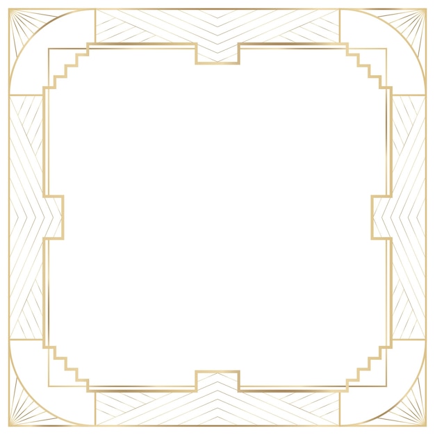 Png-Rahmen in Gold-Art-Deco-Stil auf durchsichtigem Hintergrund