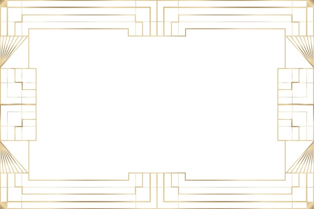 Png-Rahmen in Gold-Art-Deco-Stil auf durchsichtigem Hintergrund