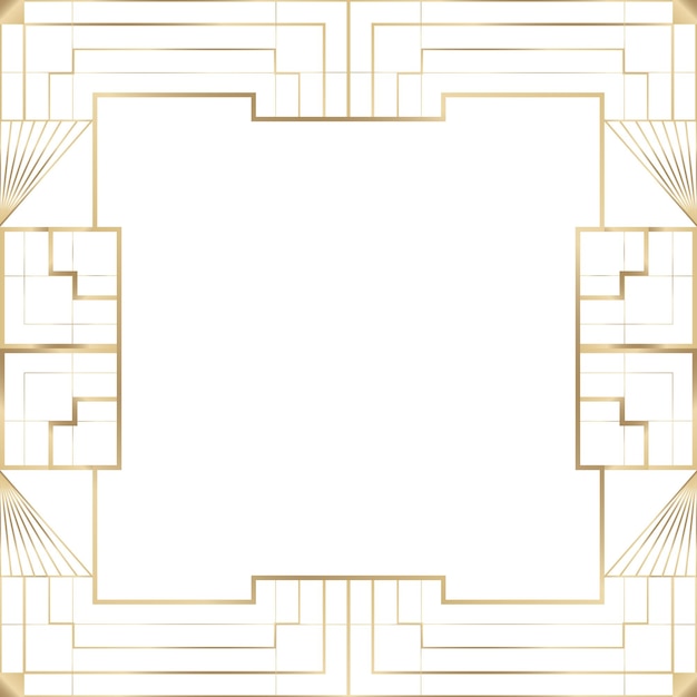 Png-Rahmen in Gold-Art-Deco-Stil auf durchsichtigem Hintergrund