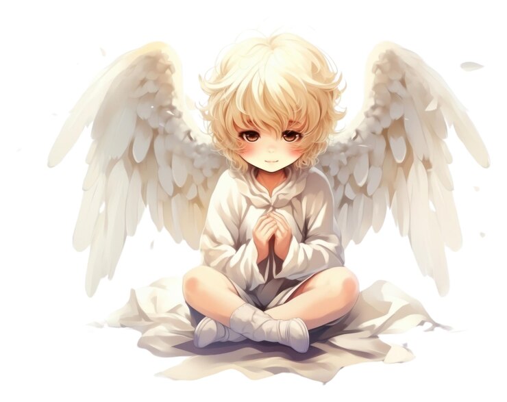 Foto png representação de animação de anjo infantil espiritualidade