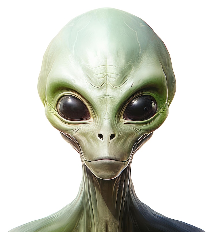 Foto png retrato alienígena de dibujos animados de la naturaleza