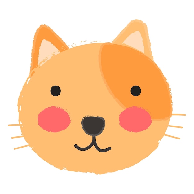 Png retrato de gato laranja adesivo desenhado à mão fundo transparente