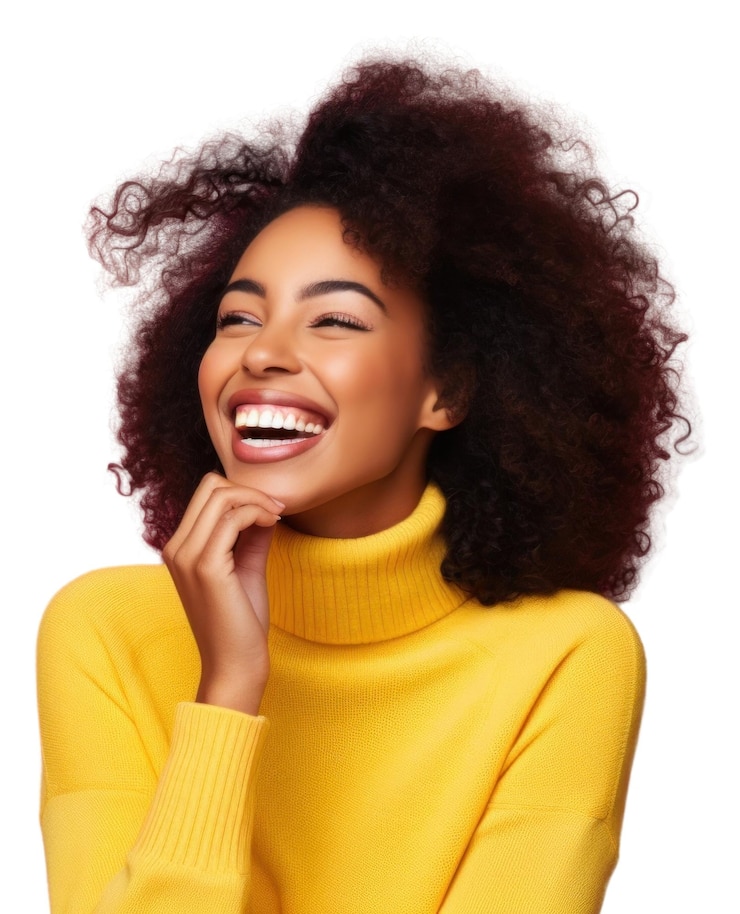 Foto png rindo jovem mulher negra sorrindo alegria adulta