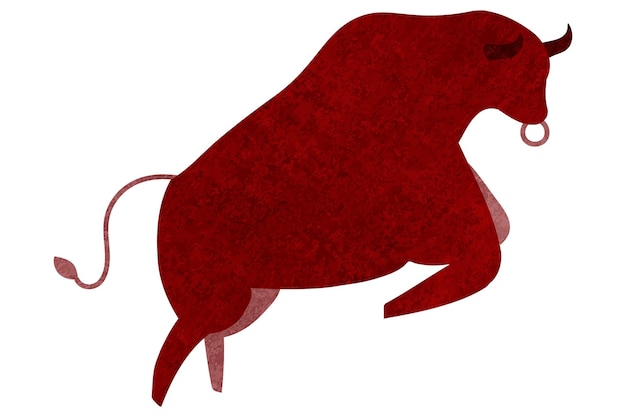 Png rojo de buey chino en fondo transparente