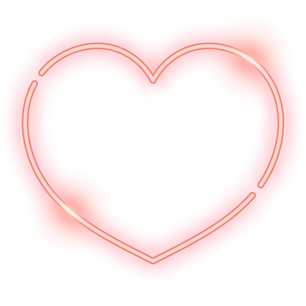 Png rojo neón elemento de amor fondo transparente