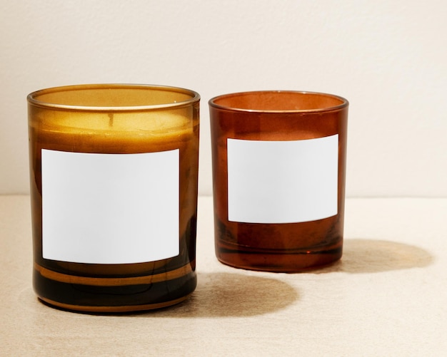 Png rótulo de vela mockup aromático casa spa essencial
