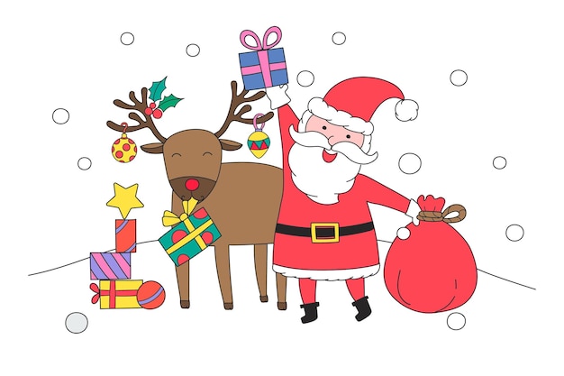 Png Santa Claus elemento de renos fondo transparente