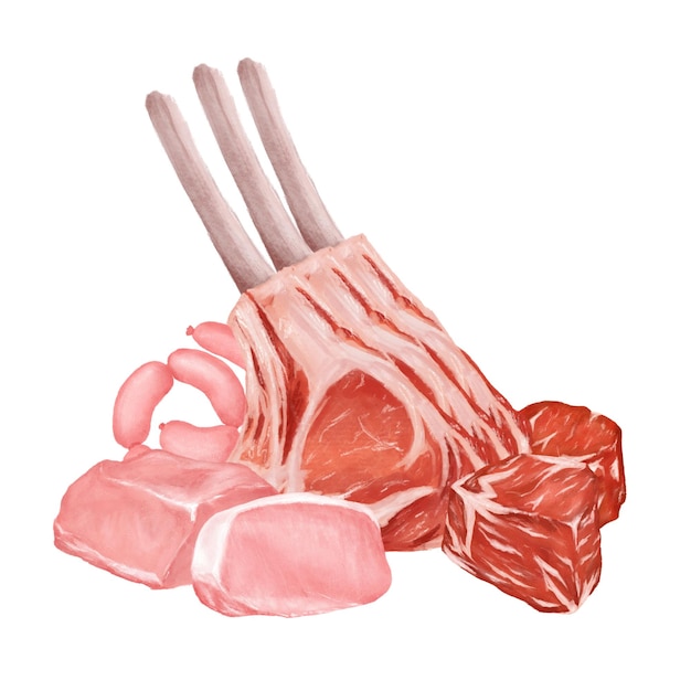 PNG-Schlachterei frisches Fleisch Lebensmittel Illustration durchsichtiger Hintergrund