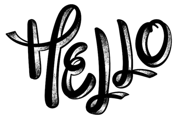 Png schwarzer Hallo-Text-Typografie-Nachricht