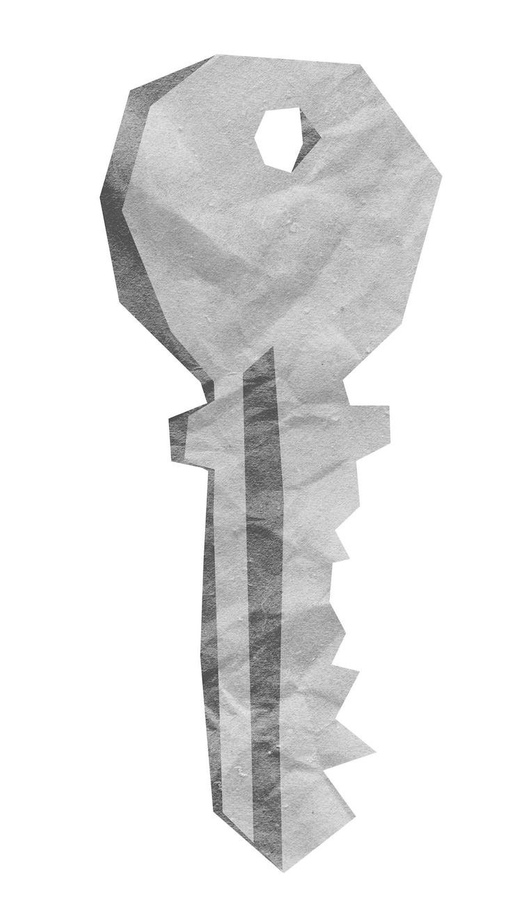 Foto png silber schlüsselpapier handwerkselement durchsichtiger hintergrund