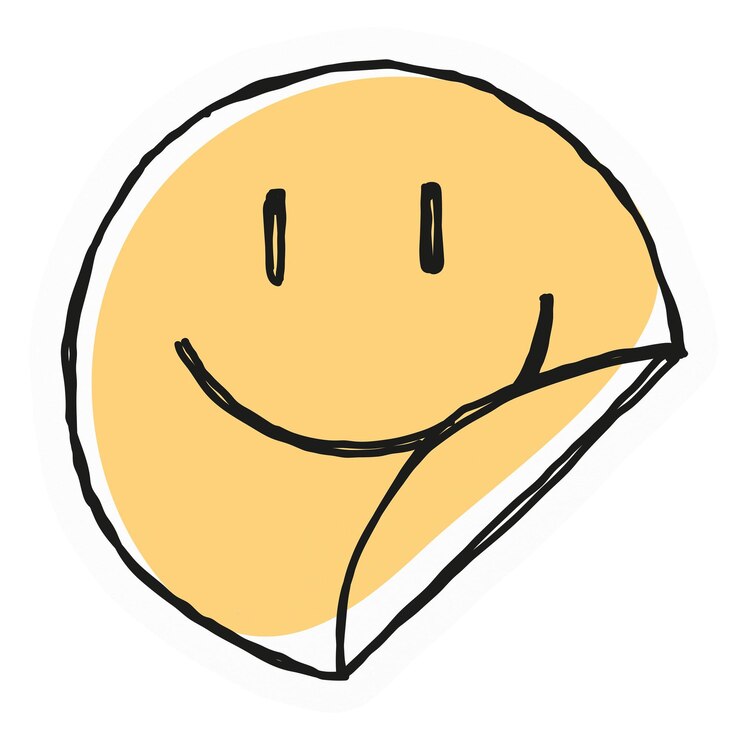 Foto png símbolo de rosto sorridente adesivo ilustração de desenho fundo transparente