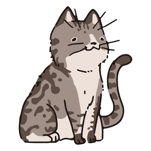 Png-Smiley-Katze sitzend auf einem durchsichtigen Hintergrund