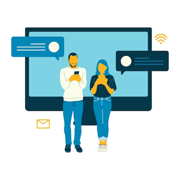 Png Social-Media-Netzwerk-Illustration mit durchsichtigem Hintergrund