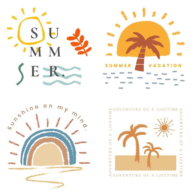 Png Sommerferien coole T-Shirt Print Design Elemente Sammlung