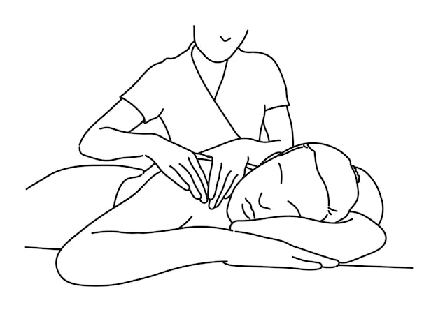 PNG-Spa-Massage-Therapie-Dudle-Illustration mit durchsichtigem Hintergrund