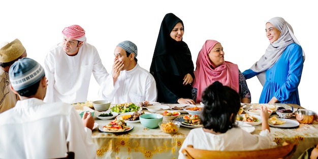 PNG Suhoor de Oriente Medio o elemento de collage de comida Iftar fondo transparente