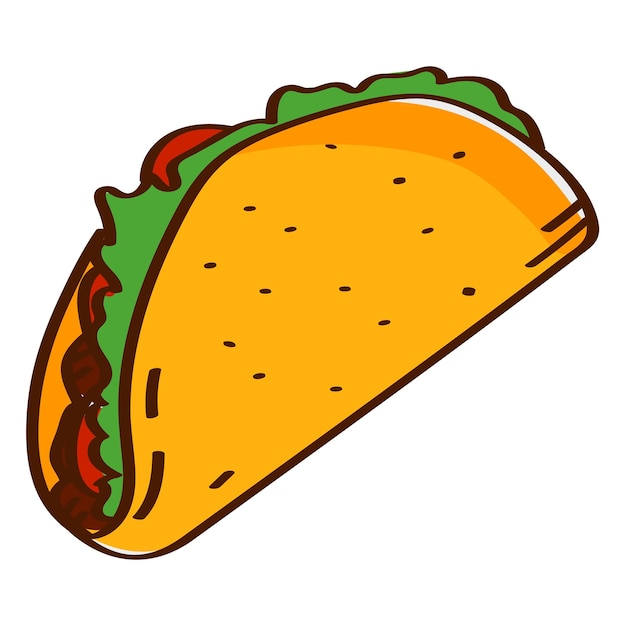 Png taco doodle adesivo fundo transparente