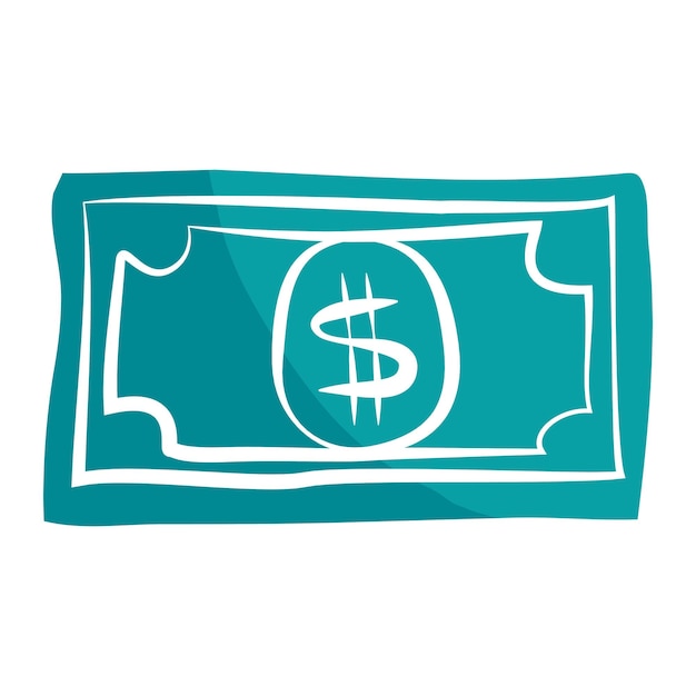 Png-Teil-Banknoten mit handgezeichnetem Aufkleber mit durchsichtigem Hintergrund