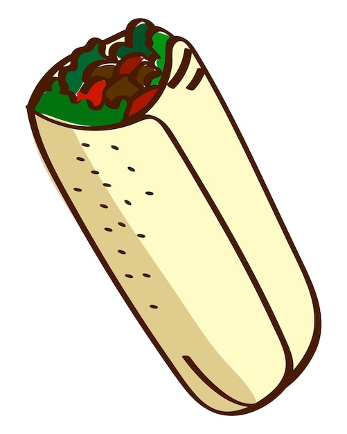 Png tortilla wrap doodle adesivo fundo transparente