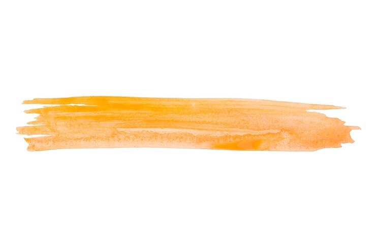 PNG trazo de pintura naranja aislado sobre fondo blanco