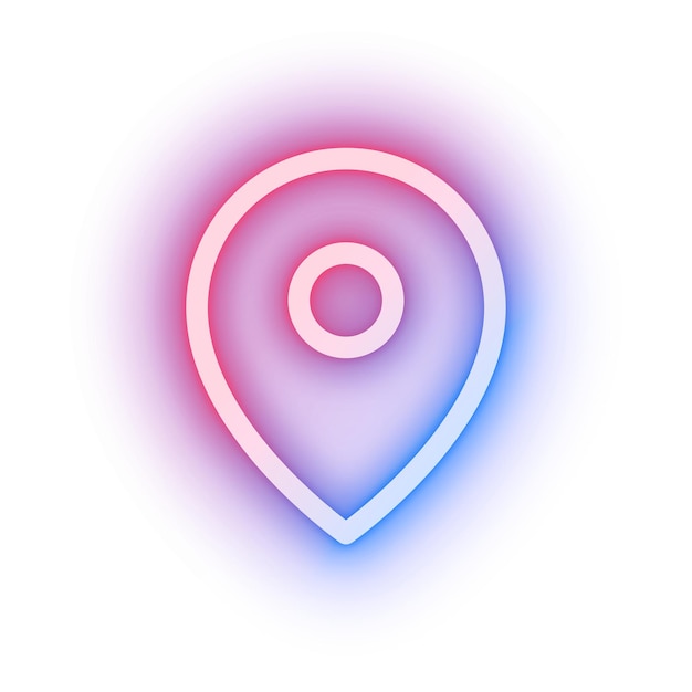 Png ubicación icono rosa para la aplicación de redes sociales estilo neón