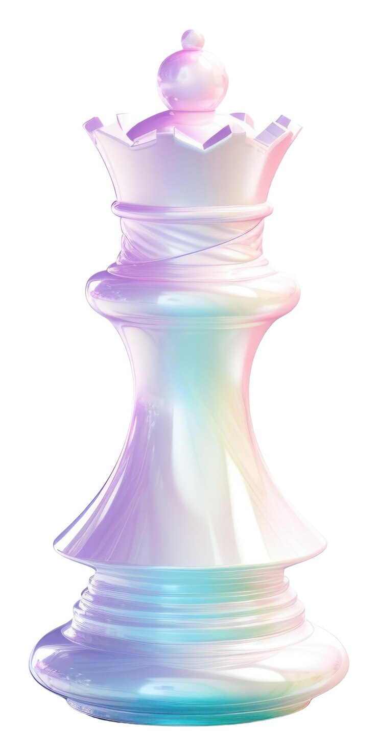Foto png uma peça de xadrez de rainha com fundo branco no tabuleiro de xadrez criatividade