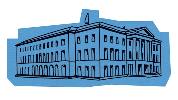 PNG-Universitätsgebäude Architektur Linienkunst Illustration transparenter Hintergrund