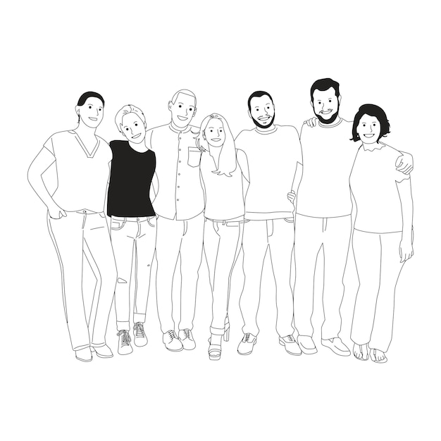 Png vielfältige Gruppe von Menschen Illustration transparenter Hintergrund