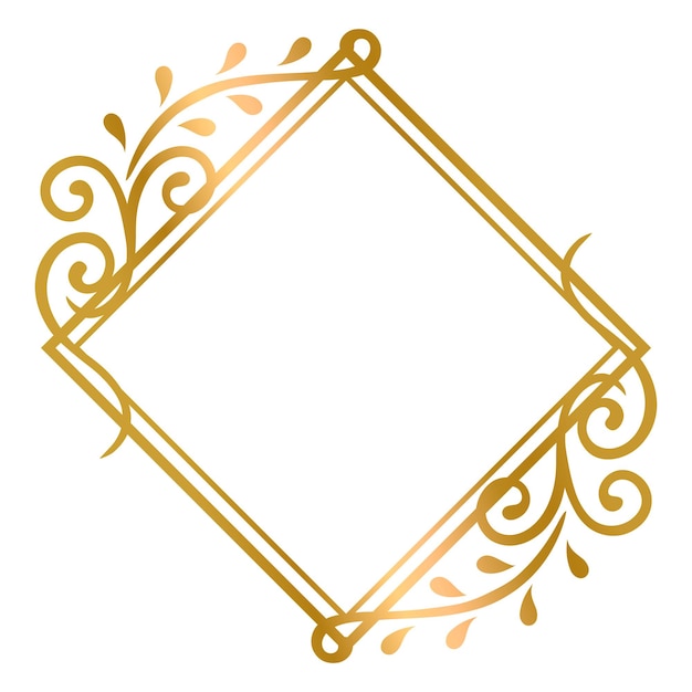 Png vintage moldura dourada fundo transparente