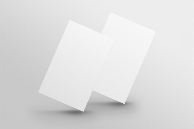 Png-Visitenkarten-Mockup auf weißem Hintergrund vorne und hinten
