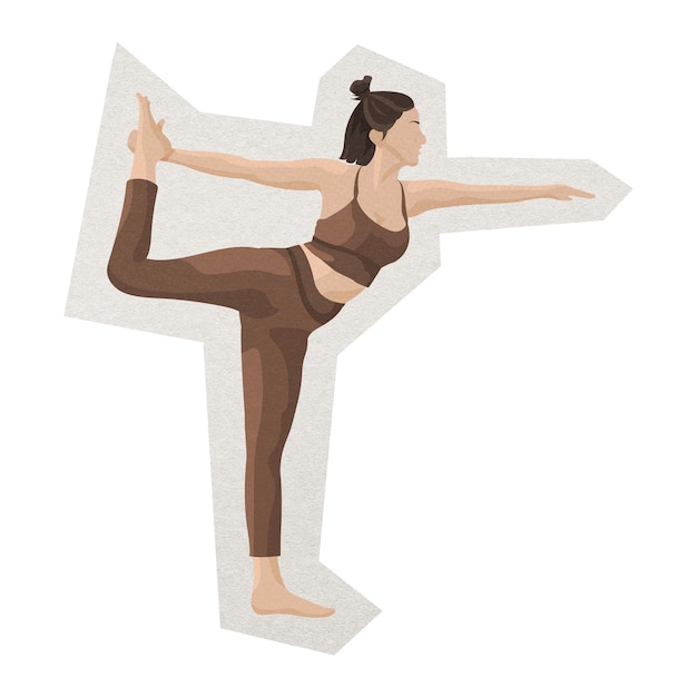 PNG-Yoga-Tänzerin Posen Aufkleber weißer Rand durchsichtiger Hintergrund