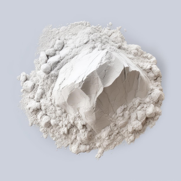Pó cinzento de argila de gesso ou diatomita isolado de cálcio em pó ou gesso