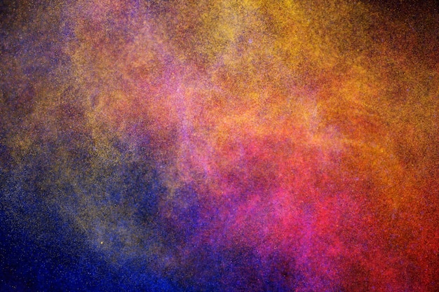 Pó colorido cósmico brilhando de fundo