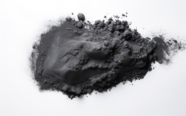 Pó de carvão suspenso em cativante complexidade sem peso