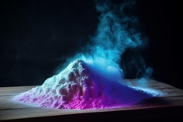 Pó De Farinha Em Luzes Neon Gerar Ai | Foto Premium