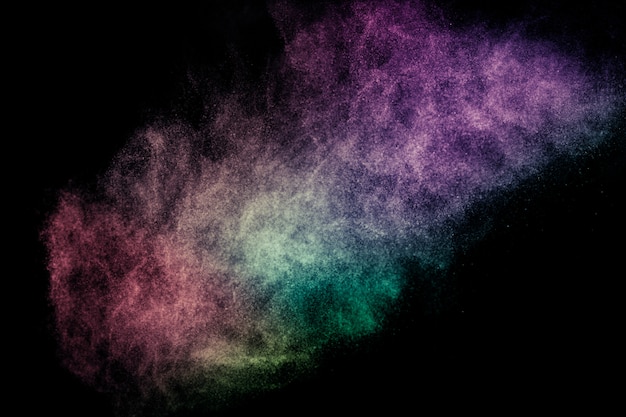 Pó de galáxia e nebulosa cor espalhando