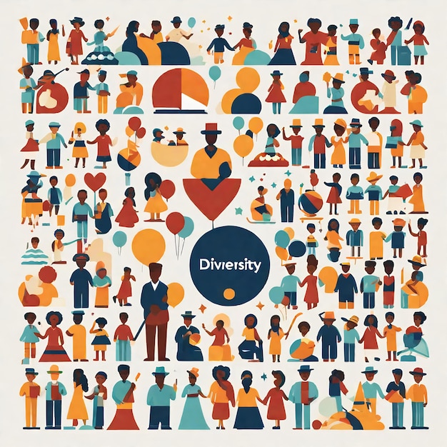 Poblaciones diversas celebrando la diversidad