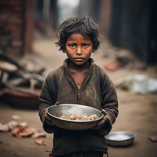 Foto pobreza y hambre 8k fotografía hd