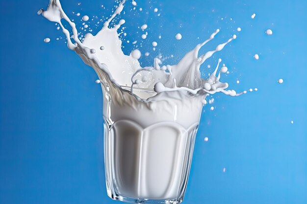 un poco de leche en un vaso