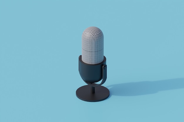 Podcast einzelnes isoliertes Objekt. 3D-Render-Illustration isometrisch